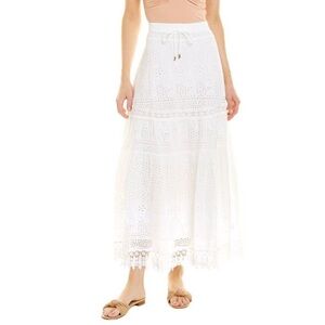 NWT Melissa Odabash Alessia Cotton Eyelet Midi Skirt Size Small